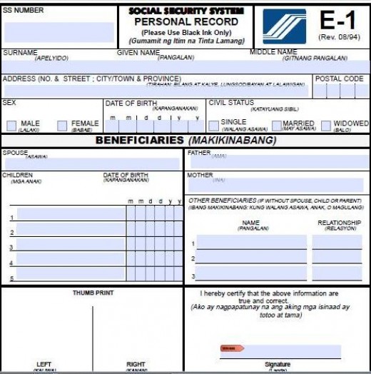 Sss Downloadable Forms